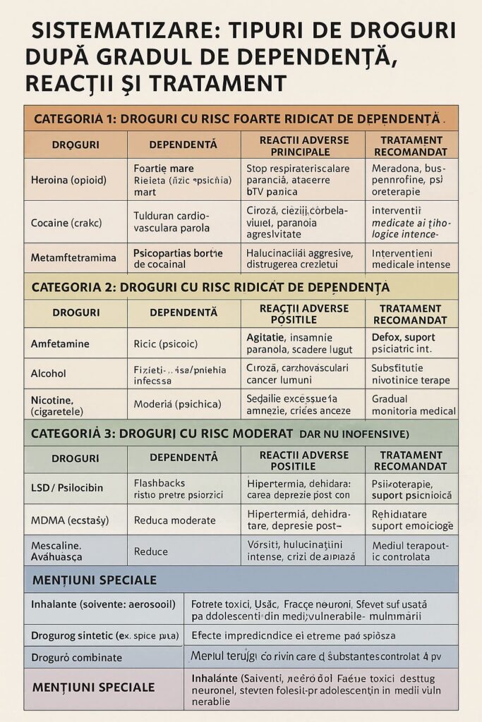 Tipuri de droguri si nivelul de risc: dependenta, efecte si tratamente