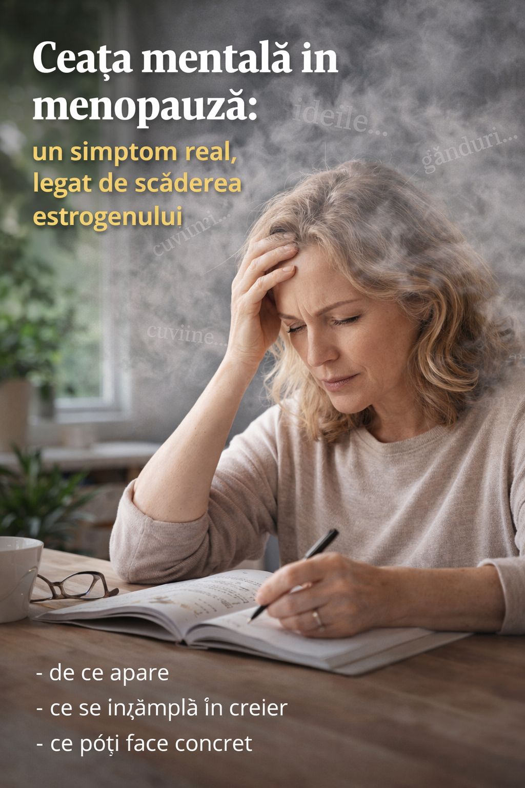 Ceata mentala in menopauza. De ce apare si cum iti recapeti claritatea
