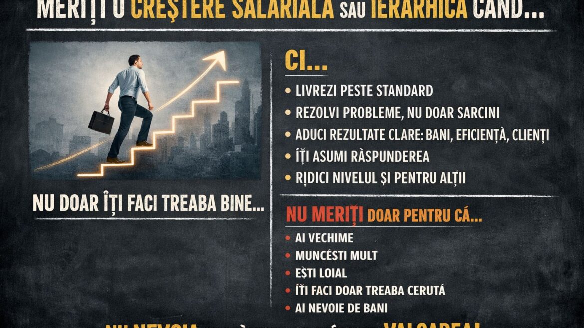 Crestere salariala cand o meriti: diferenta dintre efort si valoare