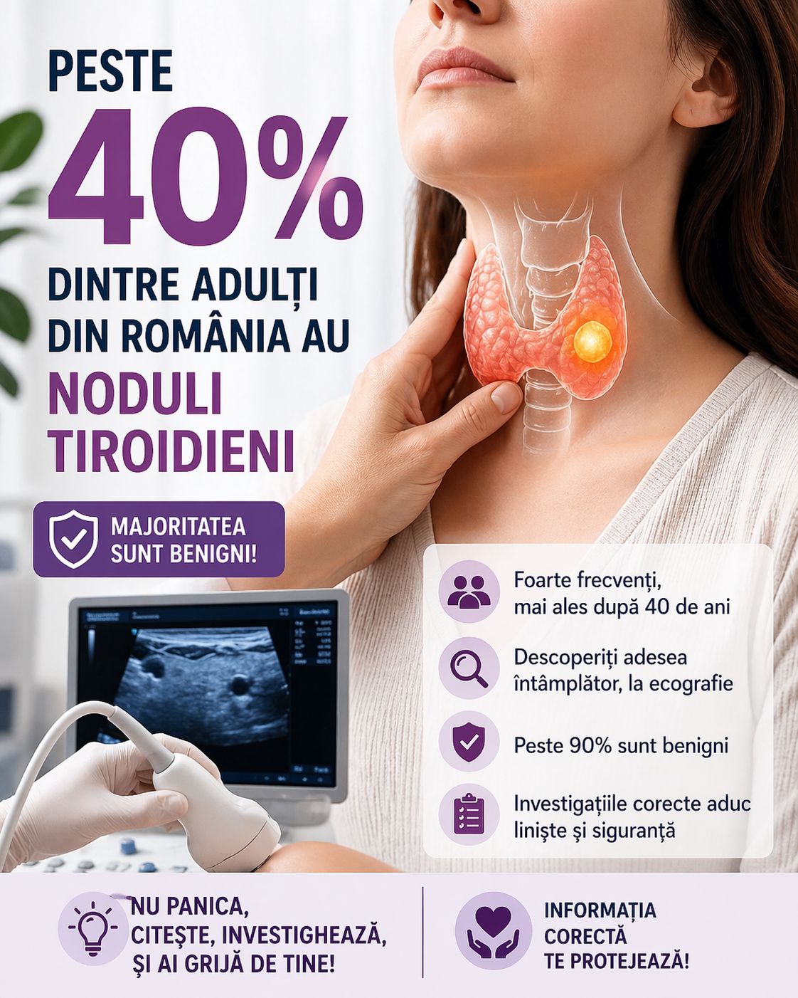 Noduli tiroidieni dupa 40 de ani: ce inseamna si cand sunt periculosi