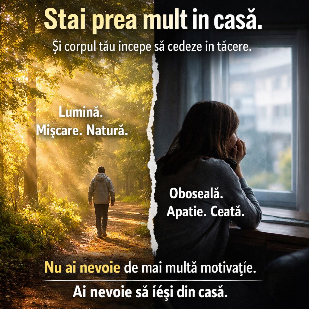 Stai prea mult in casa? Cum iti afecteaza corpul si energia zilnic