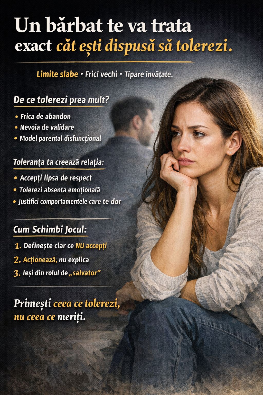 Limite in relatii: de ce primesti ceea ce tolerezi si cum schimbi dinamica