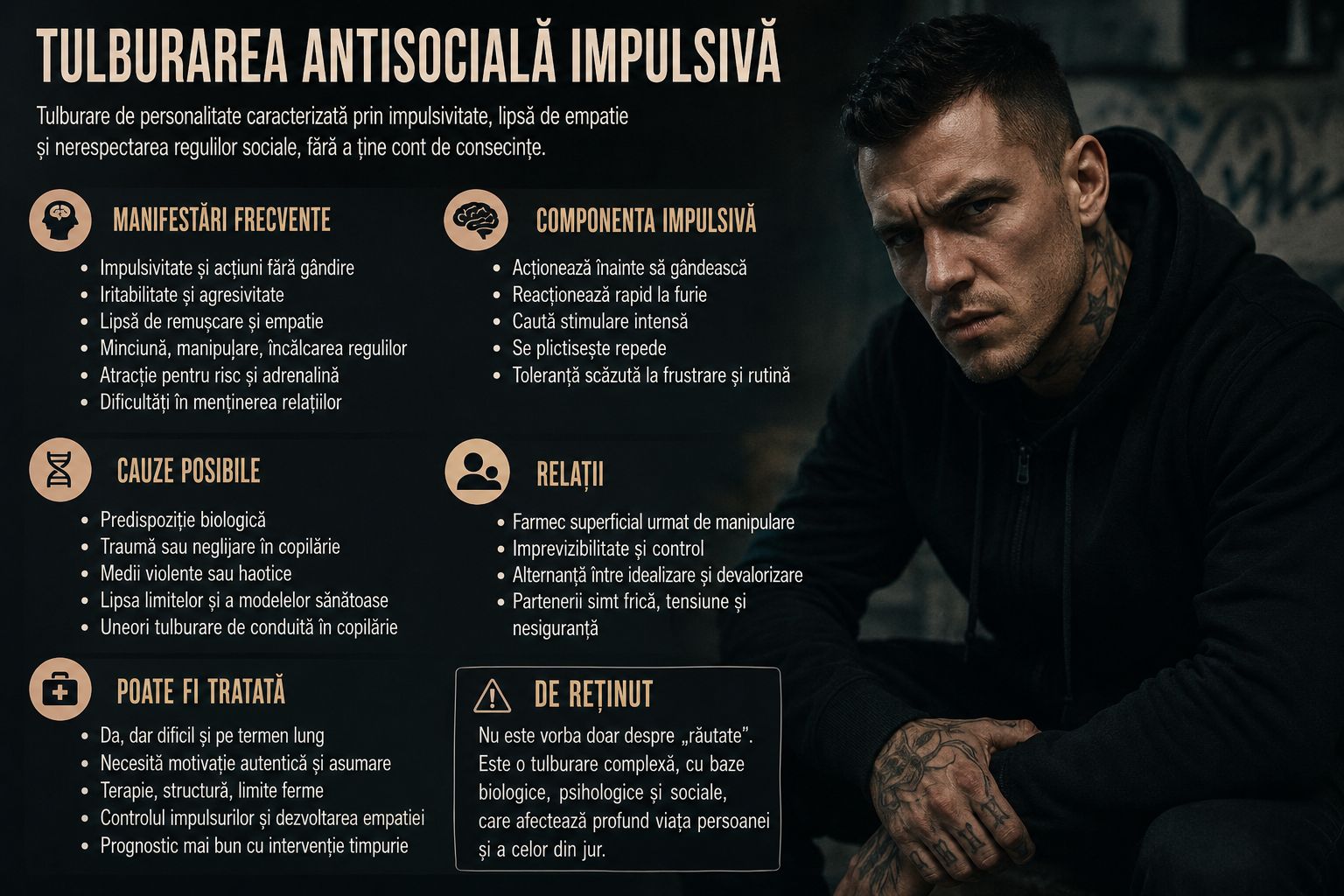 Tulburare antisociala impulsiva: semne, cauze si impact emotional