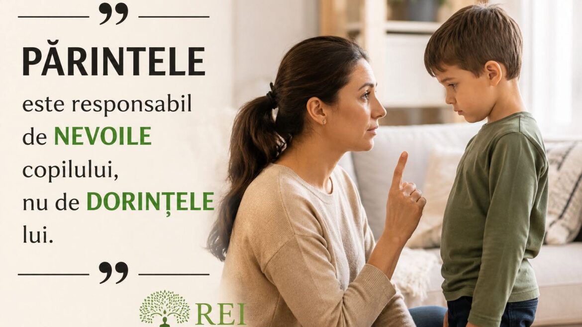 Parintele este responsabil de nevoile copilului, nu de toate dorintele lui