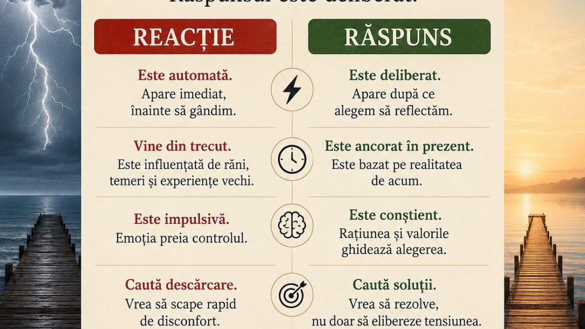 Reactie si raspuns: diferenta care iti poate schimba viata