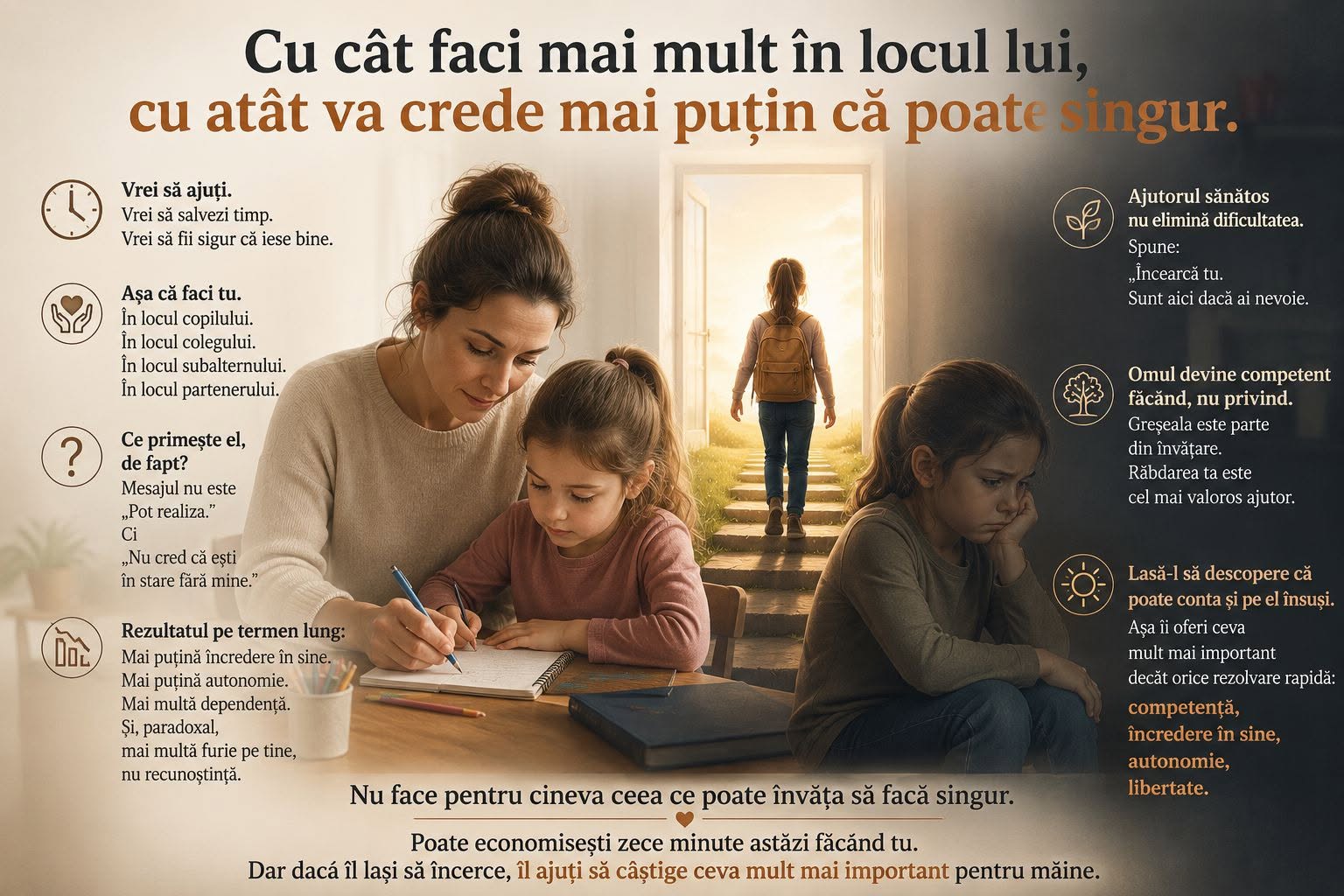 Ajutorul excesiv: cum poate afecta increderea in sine si autonomia