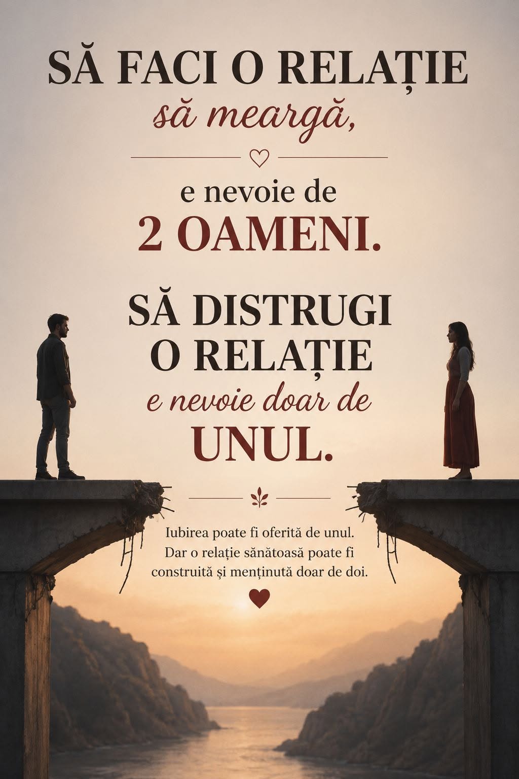 O relatie se construieste in doi: de ce nu o poate salva o singura persoana