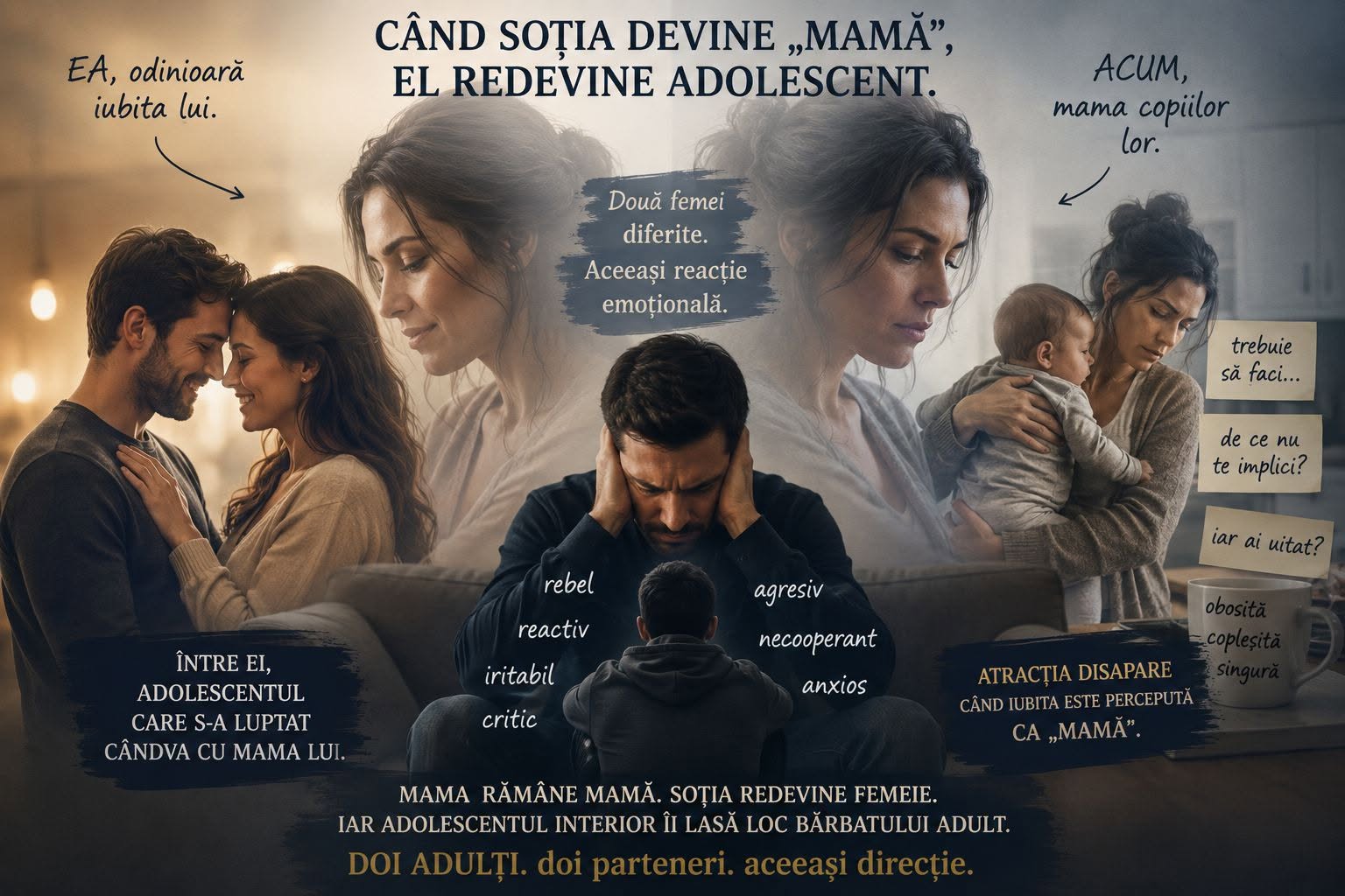Cand sotia devine mama, iar sotul redevine adolescent: dinamica ascunsa din cuplu