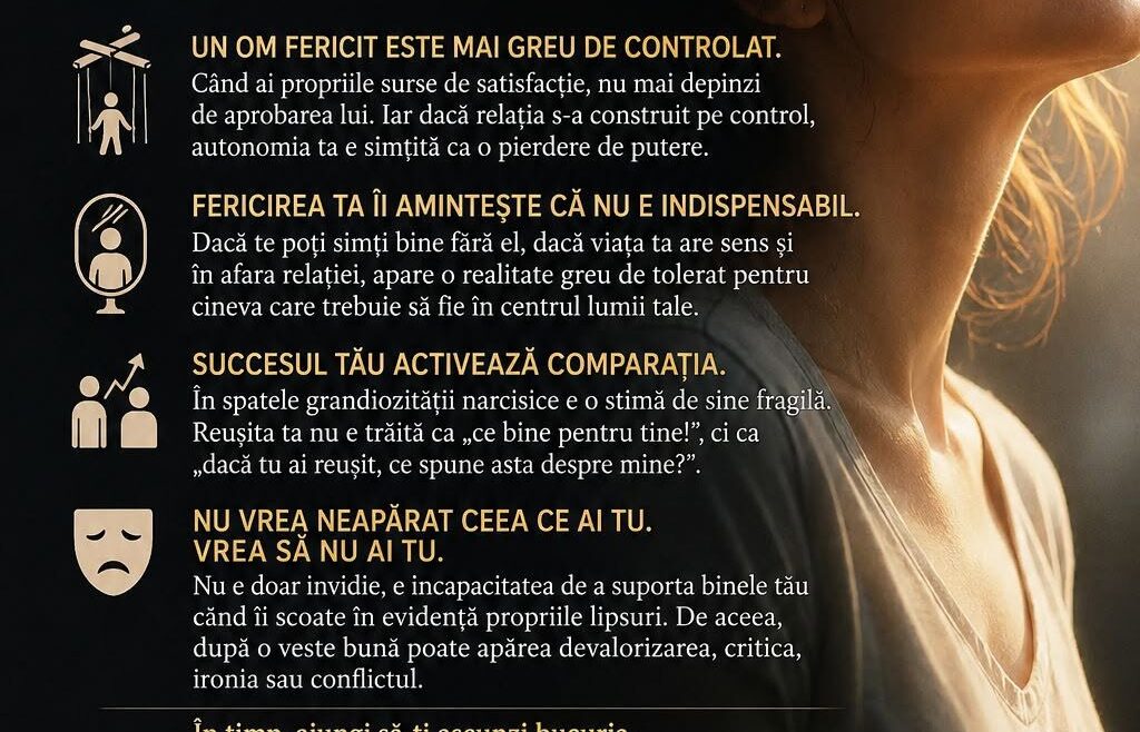 De ce narcisicul nu suporta sa te vada fericit? Explicatia psihologica